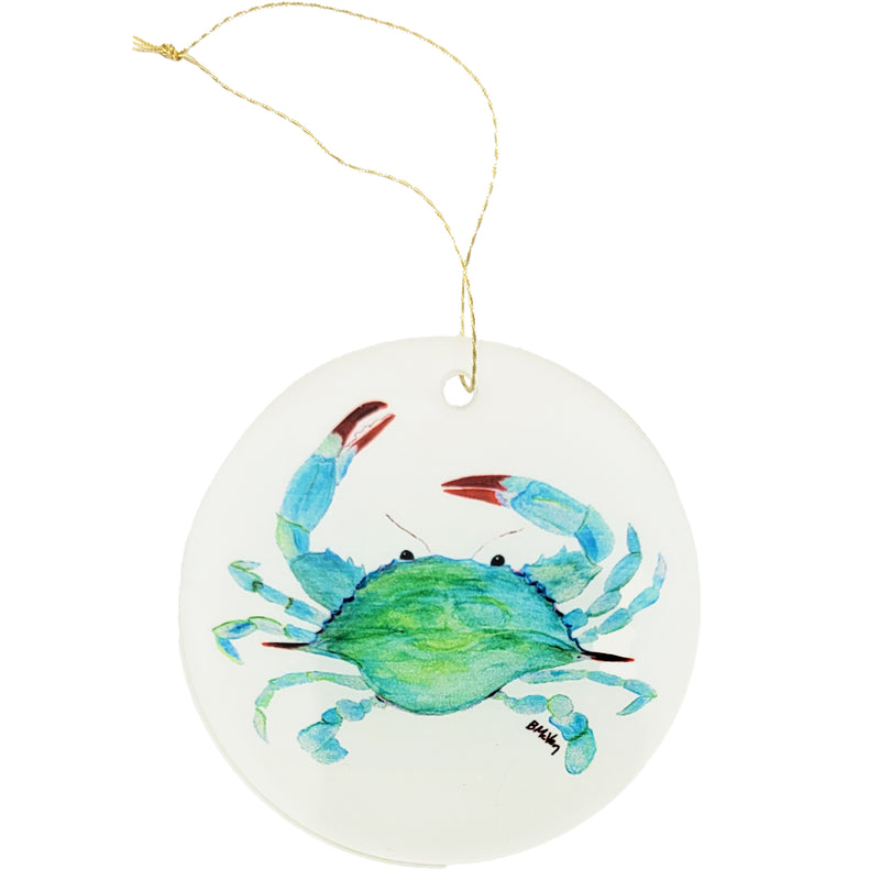 Watercolor Crab Ornament