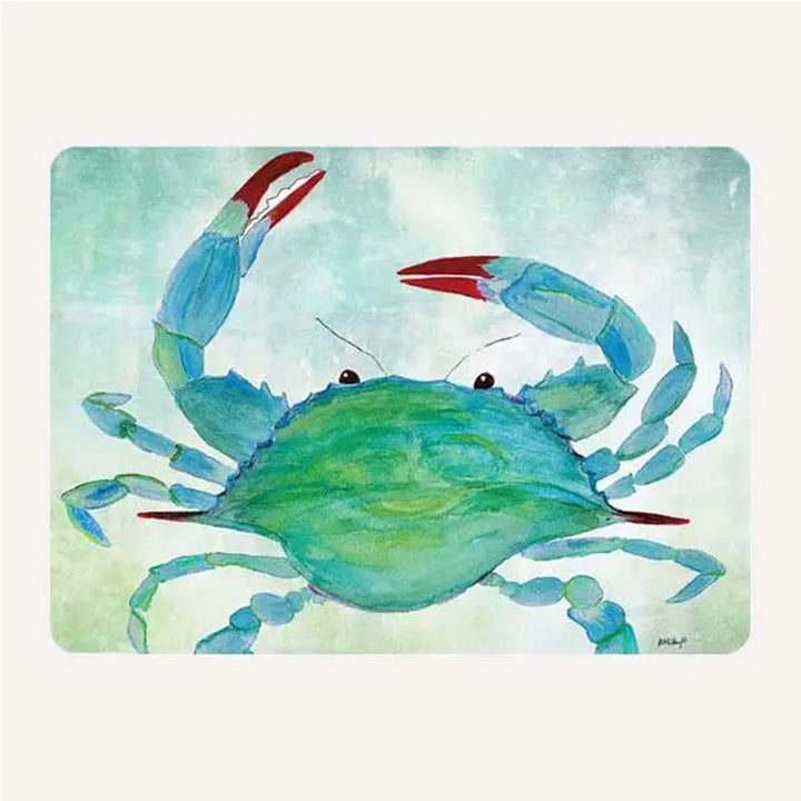 Watercolor Crab Glass Cutting Board