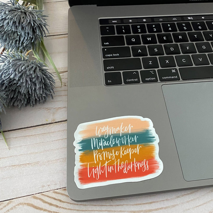 Way Maker, Miracle Worker, Promise Keeper, Light In The Darkness Vinyl Sticker Scene