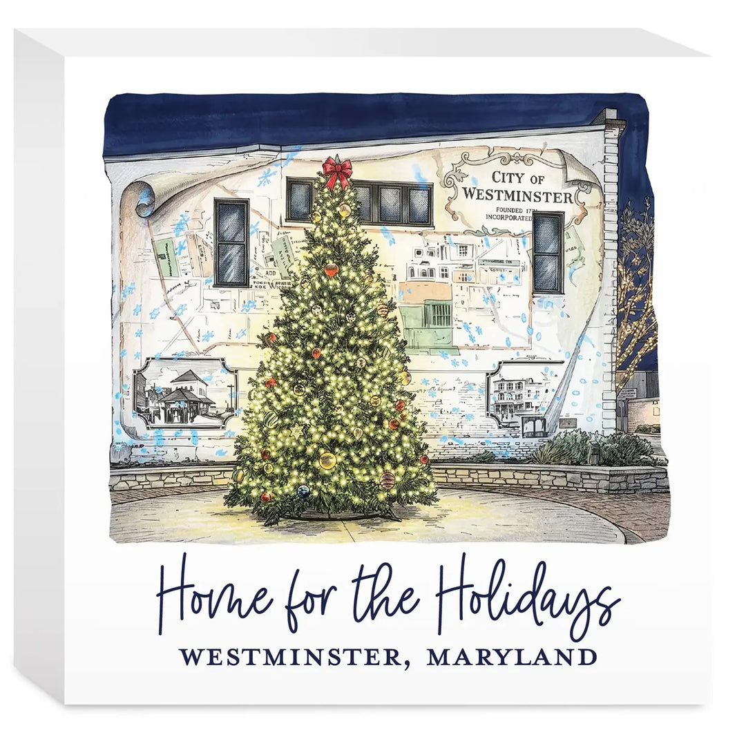 Westminster Maryland Home For The Holidays 5" Box Sign.