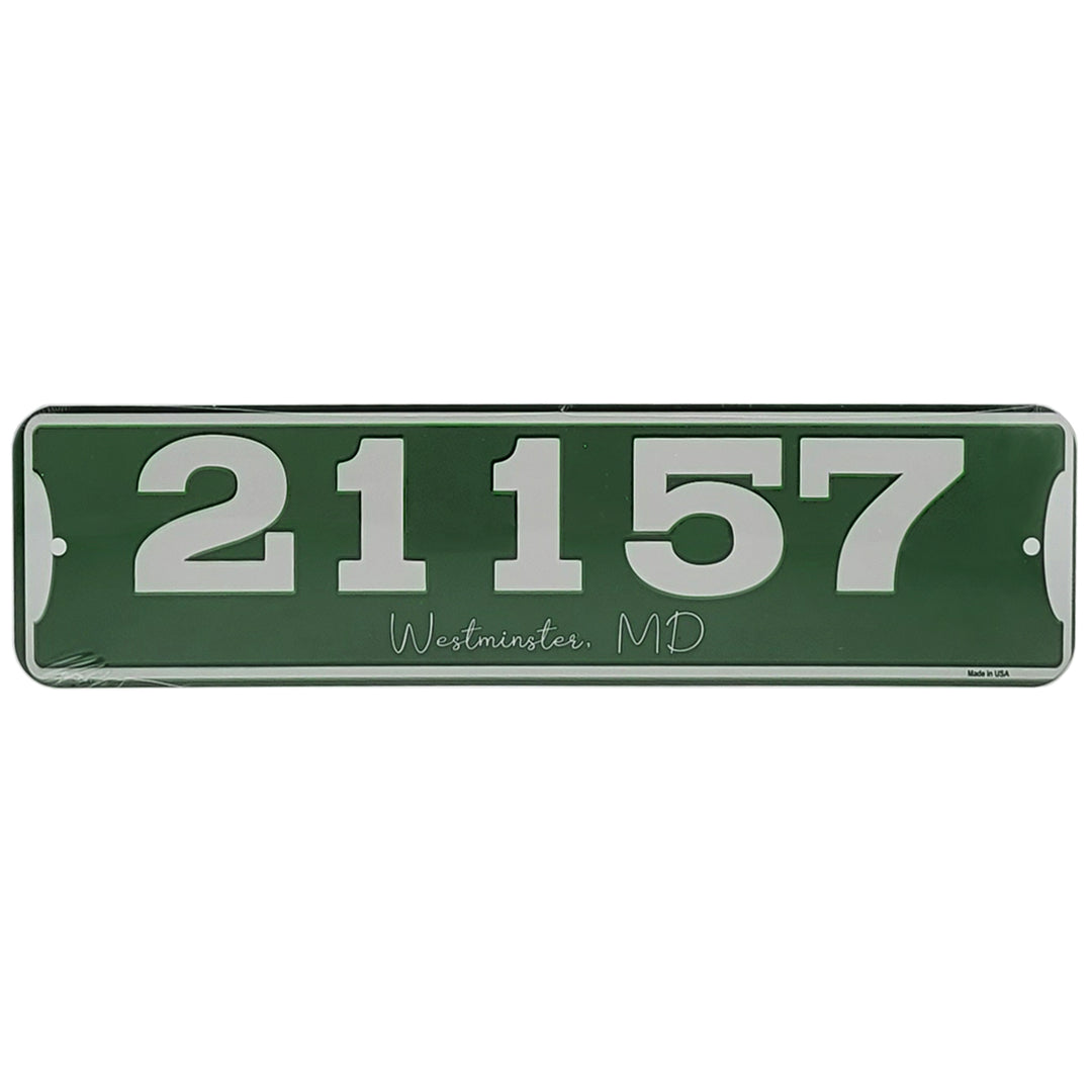 Zip Code &amp; Town Aluminum Signs - 21157 Westminster, MD