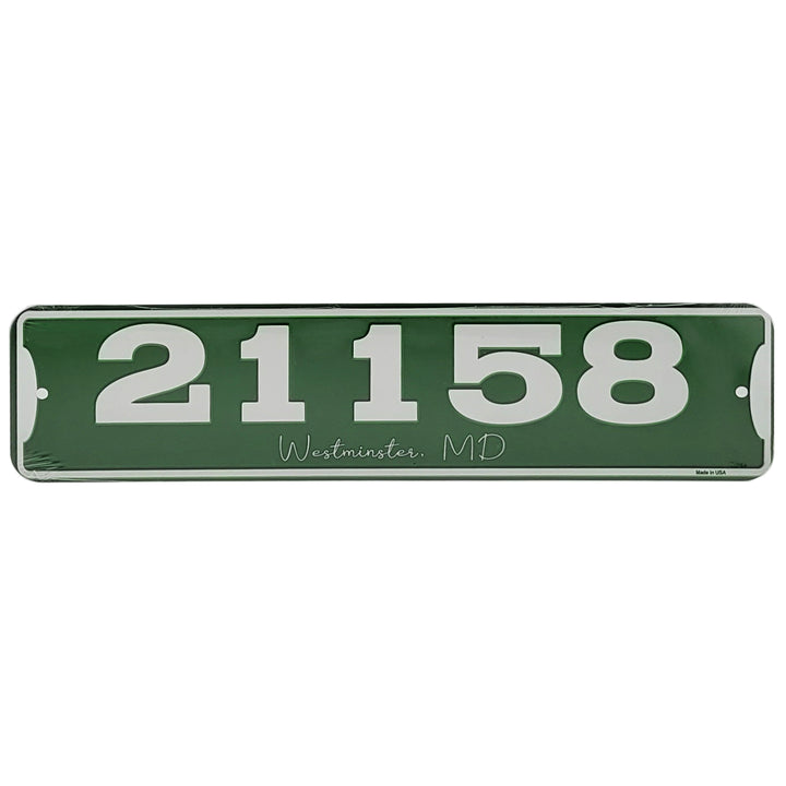 Zip Code &amp; Town Aluminum Signs - 21158 Westminster, MD