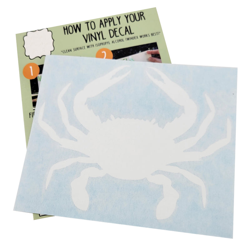 White Crab Die Cut Decal Vinyl Sticker (packaging)