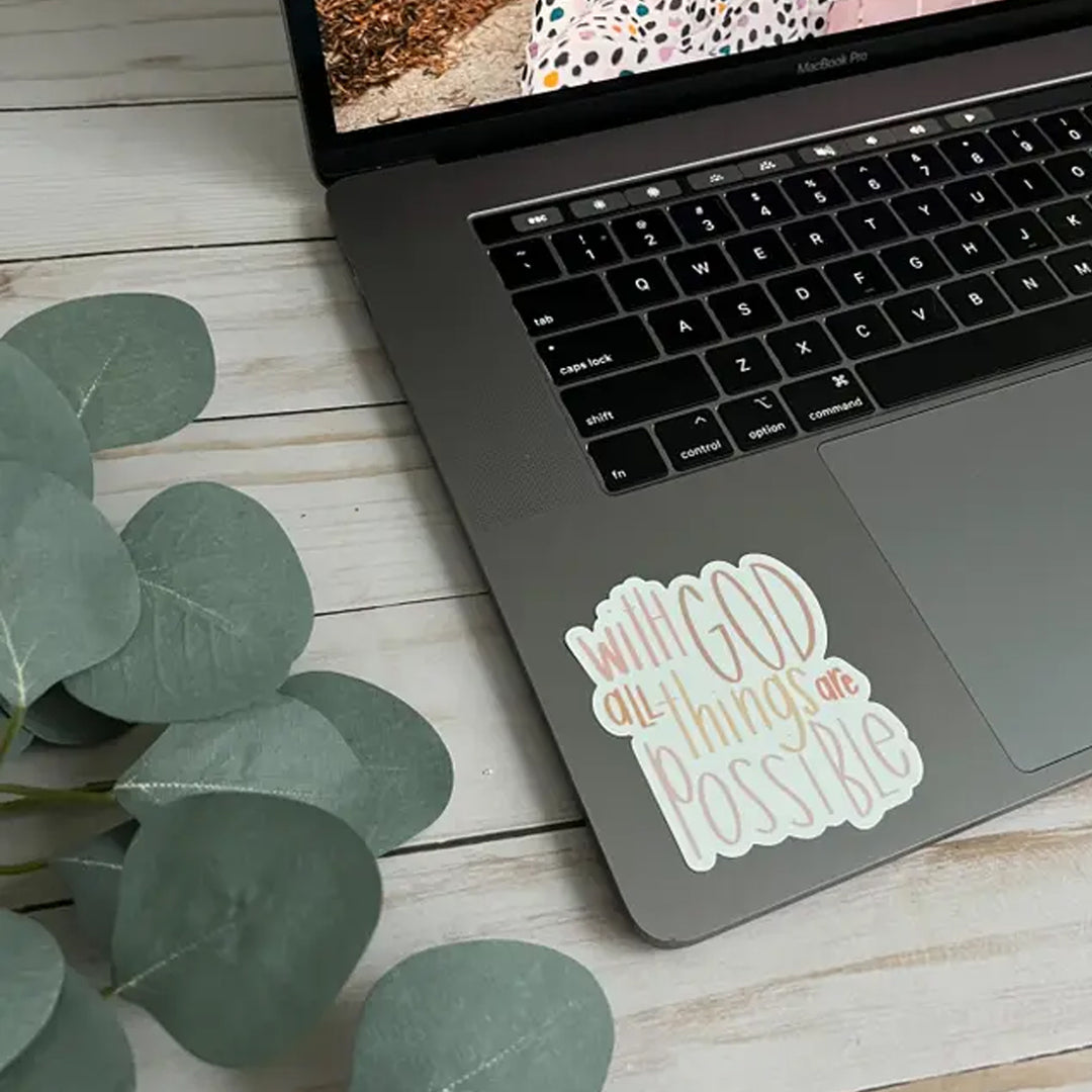 With God All Things Are Possible Vinyl Sticker Scene