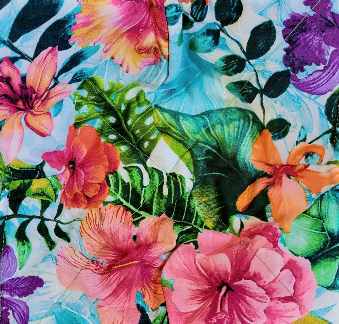Tropical Flowers Microwave Bowl Cozy Potholder Fabric Sample
