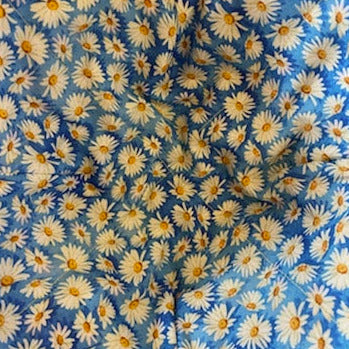 Daisies on Blue Fabric Swatch
