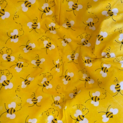 Bees on Yellow Fabric Swatch