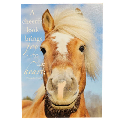 Horse Magnet - "A cheerful look brings joy to the heart." - Proverbs 15:30