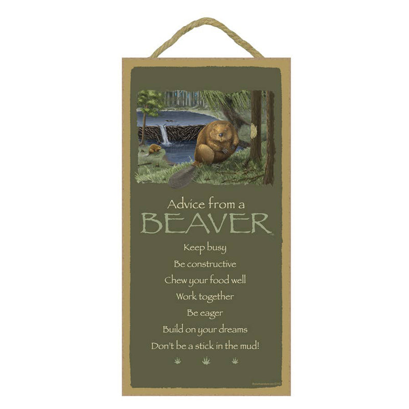 Advice From... a Beaver (wood sign)