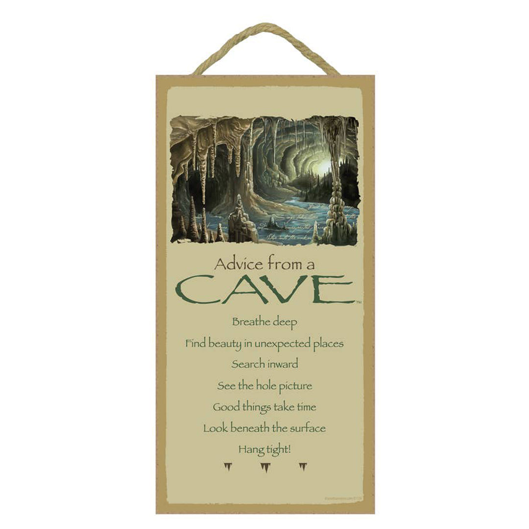 Advice From... a Cave (wood sign)