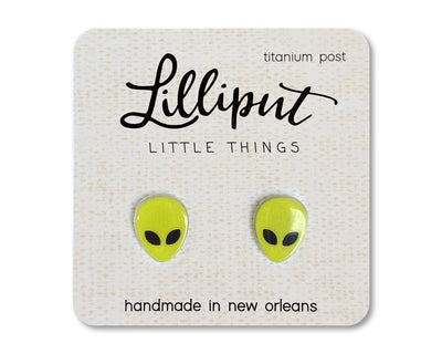 Green Alien Lilliput Earrings