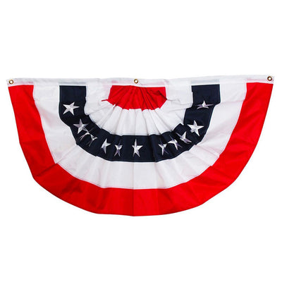American Flag Embroidered Bunting 48" x 24"