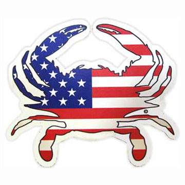 American Flag Crab Car Magnet USA