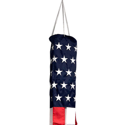 American Flag Windsock Embroidered Closeup