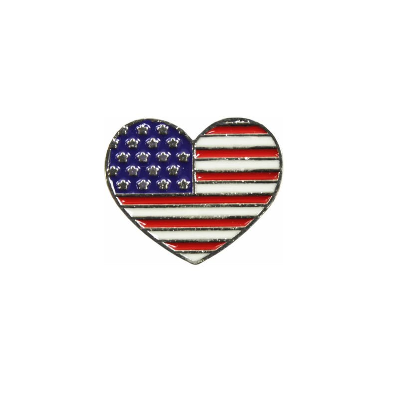 American Flag Heart Tack Pin