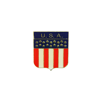 American Flag Shield Shaped Tack Pin