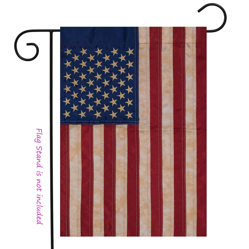 American Tea Stained Embroidered (Sleeve) Garden Flag