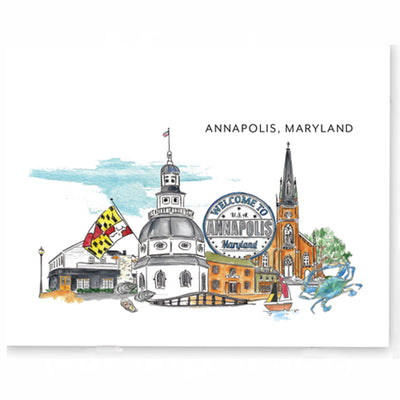 Annapolis Maryland City Skyline Note Card