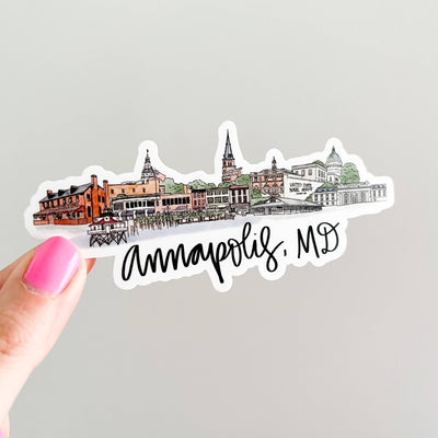 Annapolis Maryland Skyline Vinyl Sticker Scene