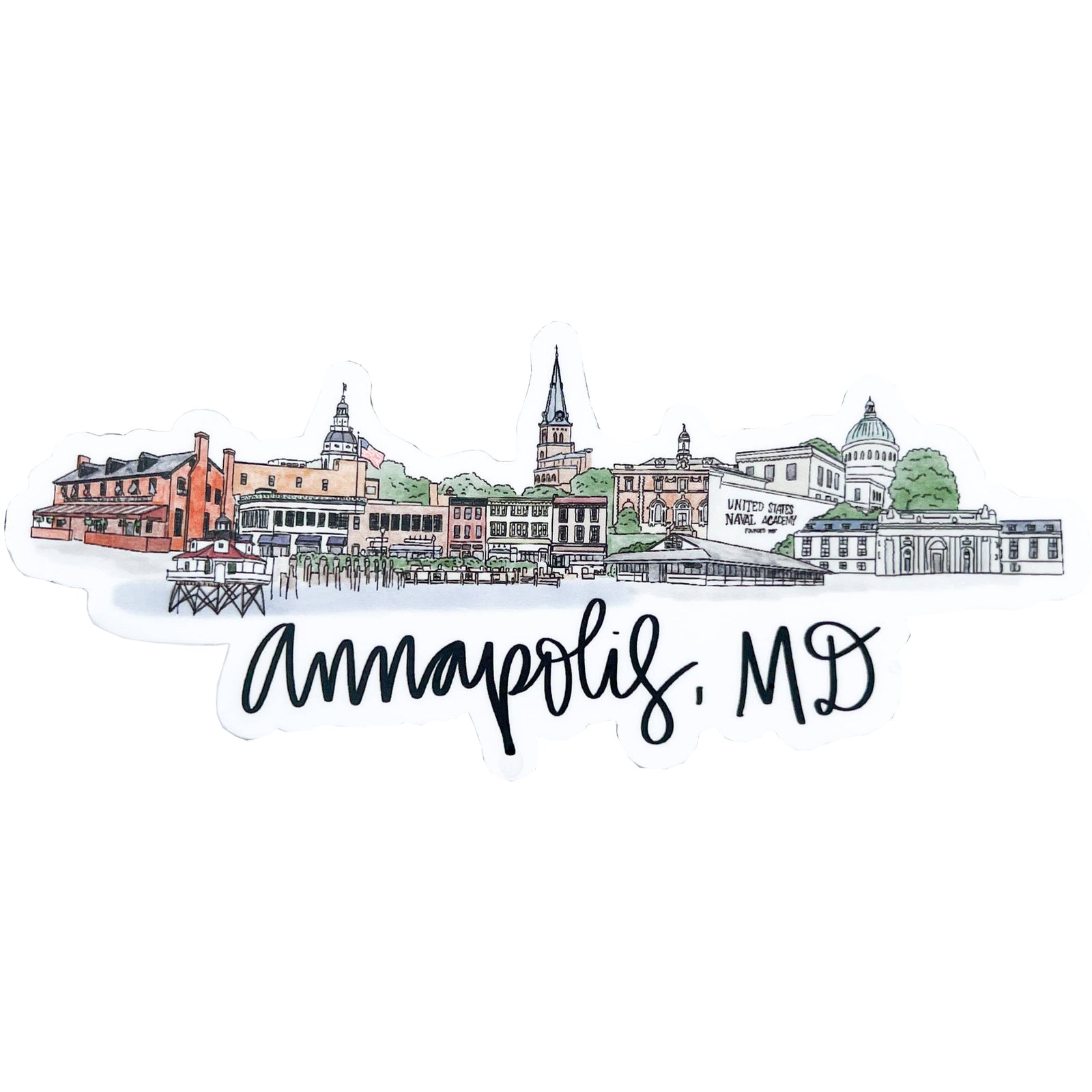 Annapolis Maryland Skyline Vinyl Sticker