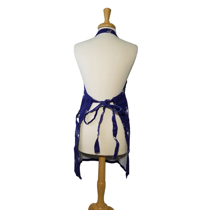 Full Size Blue Crab Apron Back Ties