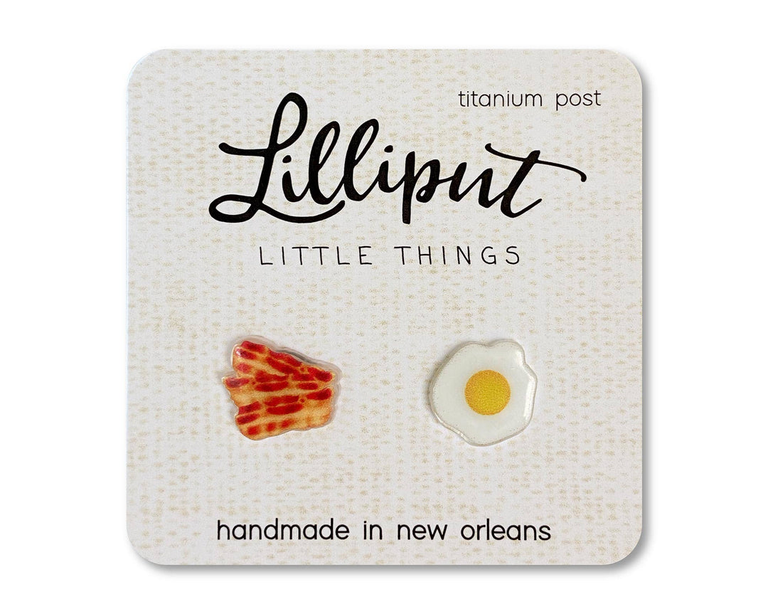 Bacon and Egg Lilliput Earrings