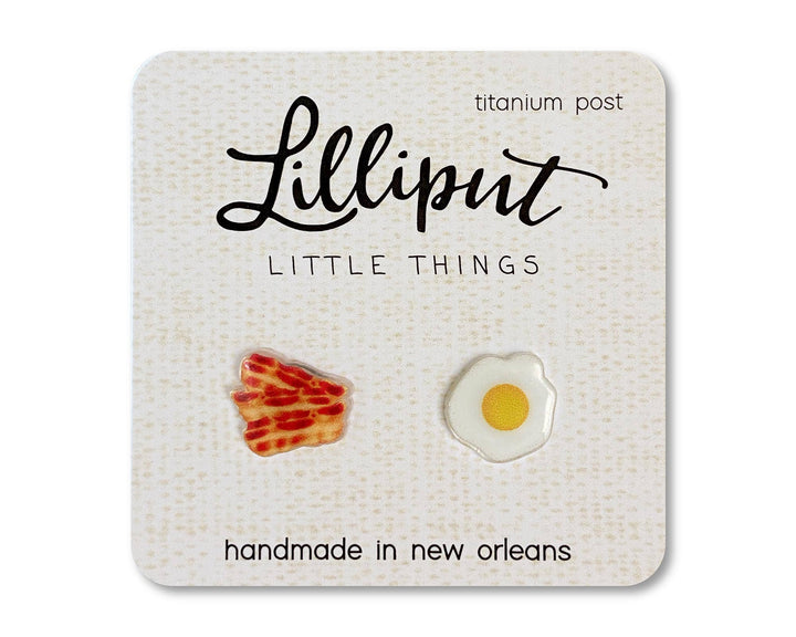 Bacon and Egg Lilliput Earrings