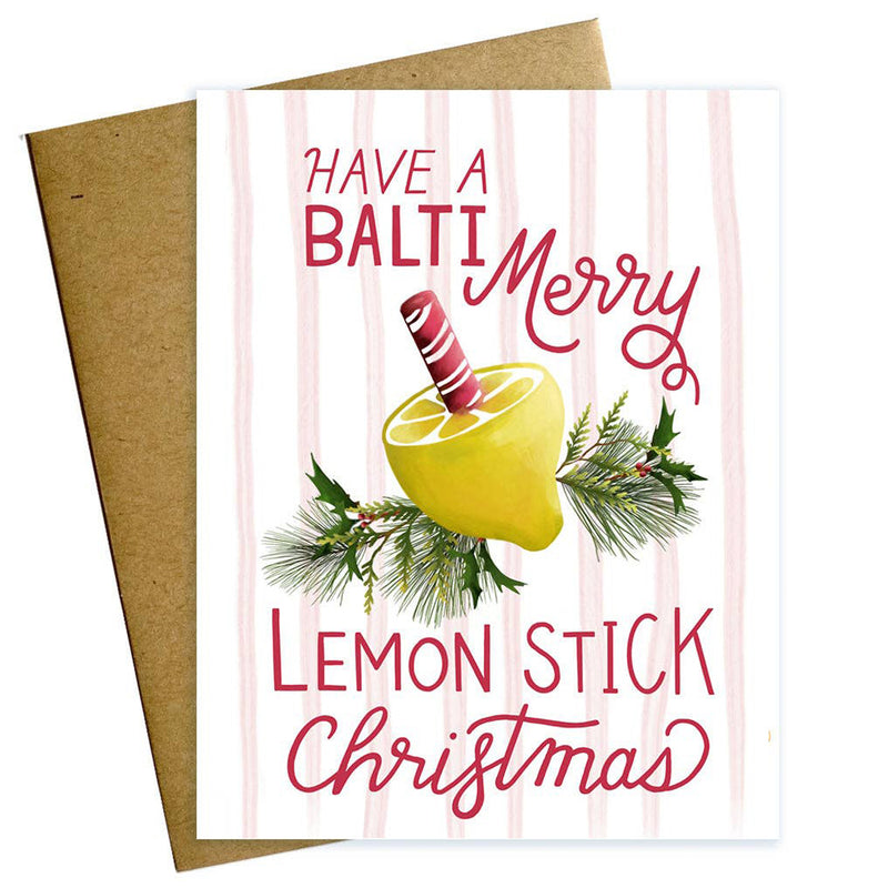 Have A Balti Merry Lemon Stick Christmas Card with Peppermint