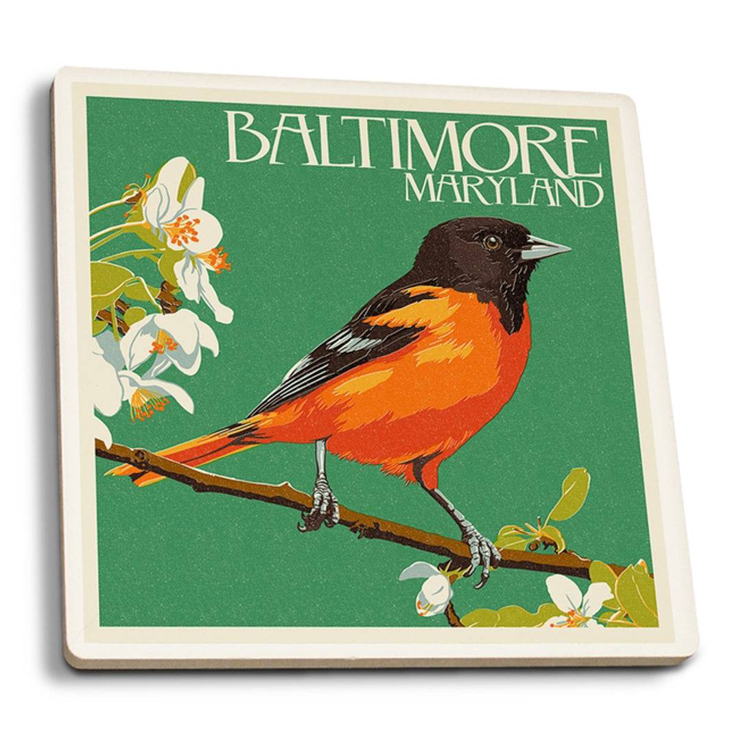 Baltimore Maryland Oriole Ceramic Coaster