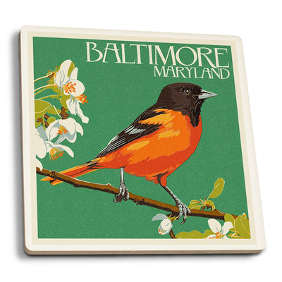 Baltimore Maryland Oriole Ceramic Coaster