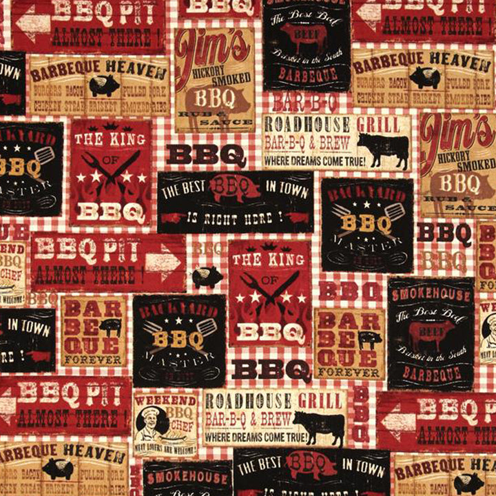 Barbeque Microwave Bowl Cozy Potholder Fabric Sample