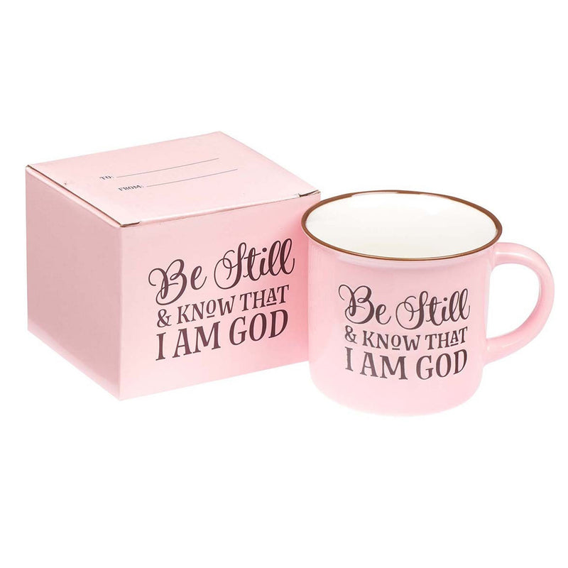 Be Still and Know Pink Camp Style Coffee Mug (box)