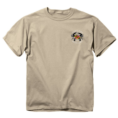 Maryland Flag Big Crab Sand/Tan T-Shirt Front