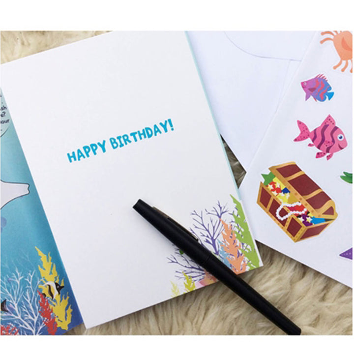 Birthday Crab Activity Fun &amp; Games Trifold Card - Sentiment Page