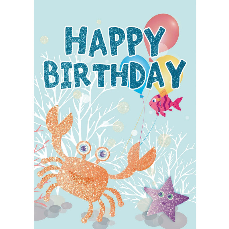 Birthday Crab Activity Fun & Games Trifold Card