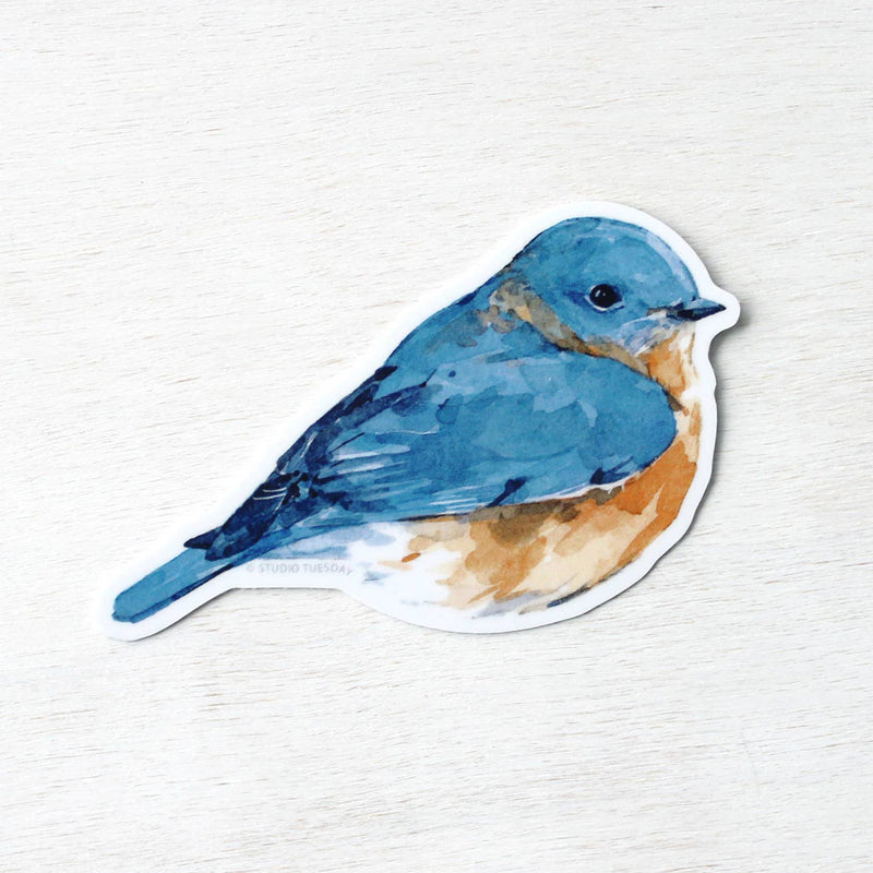 Bluebird Watercolor Vinyl Sticker Scene