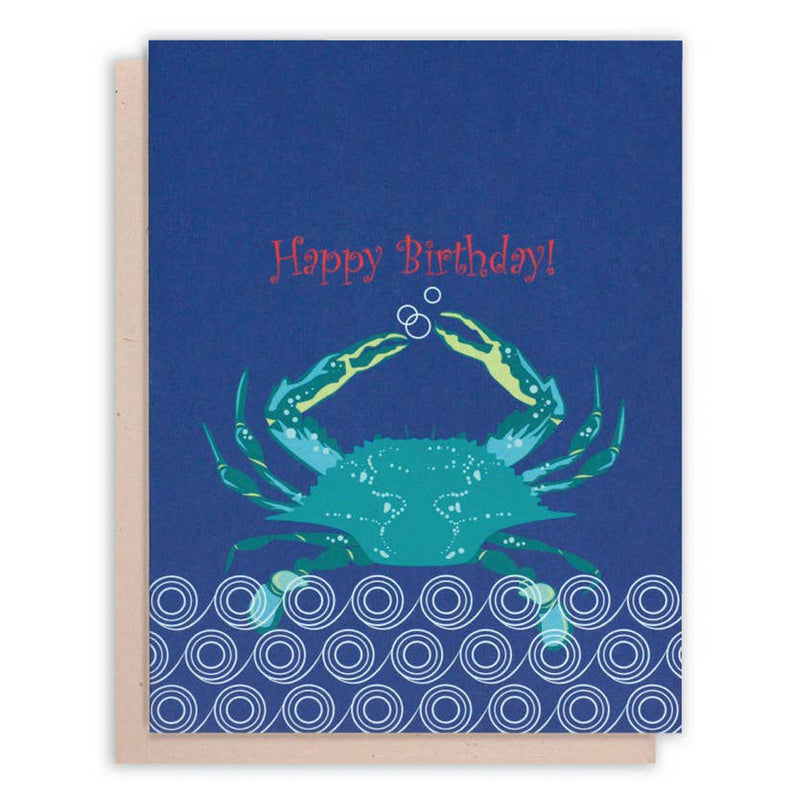Happy Birthday Blue Crab Greeting Card