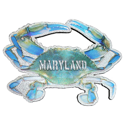 Blue Crab Maryland Foil Decowood Magnet