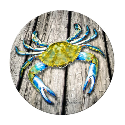 Blue Crab on Dock Neoprene Coaster