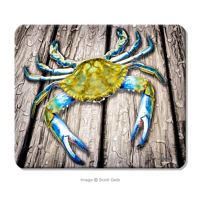 Blue Crab on Dock Neoprene Mouse Pad
