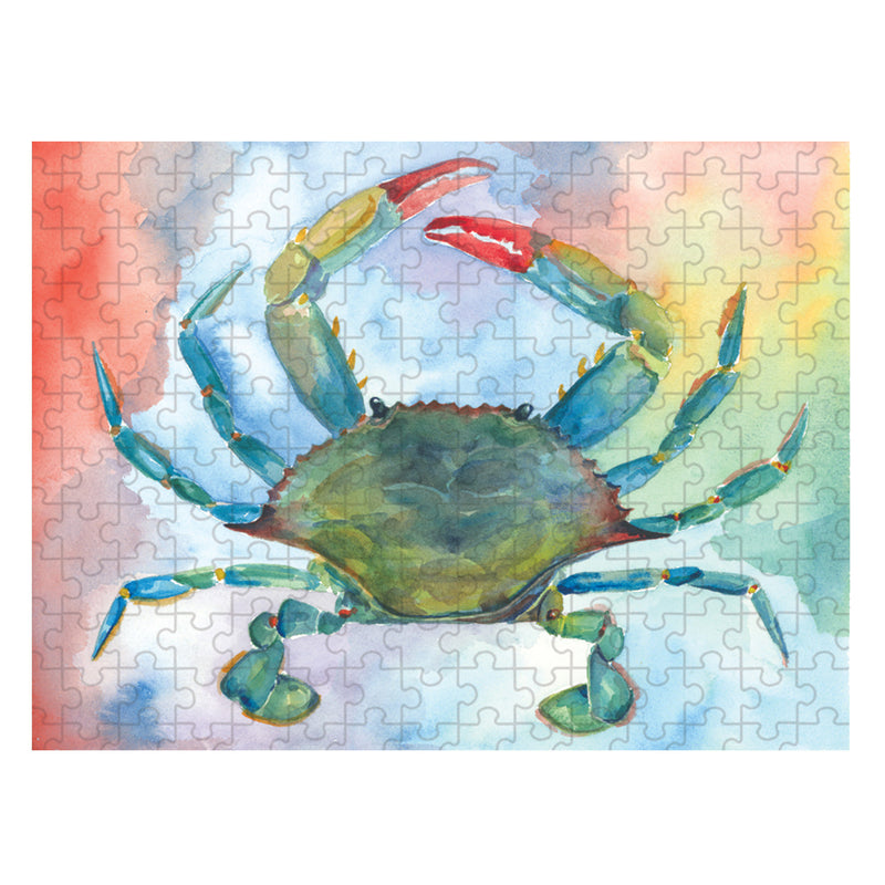 Blue Crab Puzzle - Pastel Watercolor