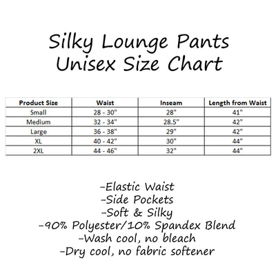 Blue Crab Silky Lounge Pants Size Chart