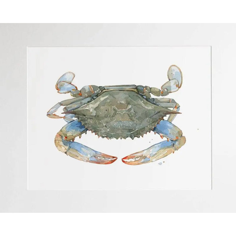 Blue Crab Watercolor Art Print