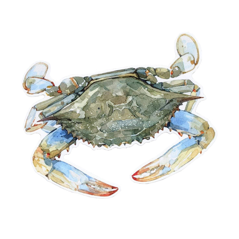 Blue Crab Watercolor Vinyl Sticker