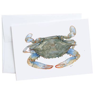 Blue Crab Watercolor Art Notecard