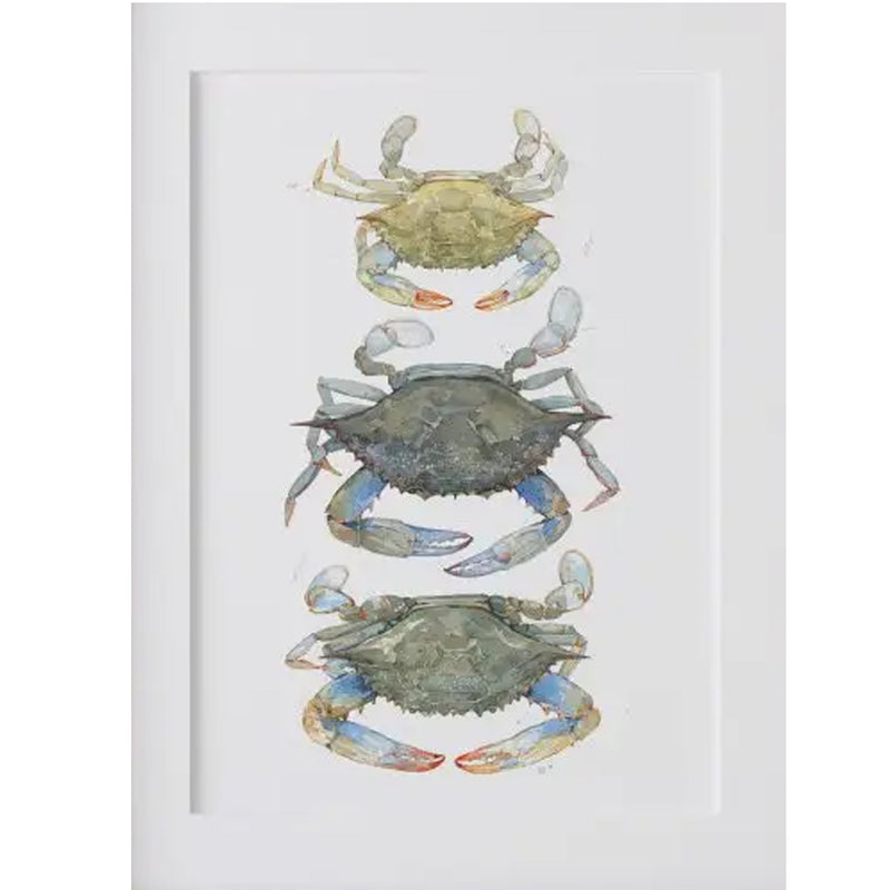Blue Crabs Tier Watercolor Art Print