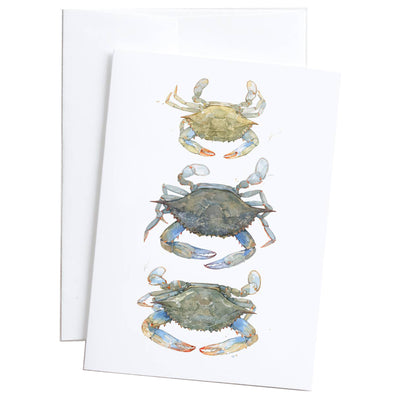 Blue Crabs Tier Watercolor Art 5"x7" Notecard