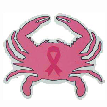 Pink Breast Cancer Awareness Crab Magnet