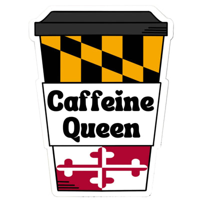 Caffeine Queen Maryland Flag Cup Vinyl Sticker
