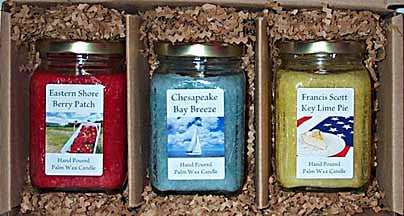 Maryland Palm Wax Candles 3 Scents Gift Box
